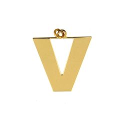 Colgante Plata Dorada Mujer 20mm CG00052DOV Letra V