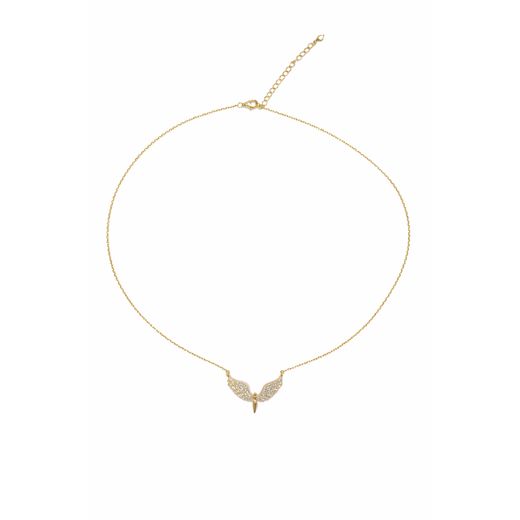 Colgante Plata Dorada Mujer 20mm COZ0402DO Ángel Circonitas