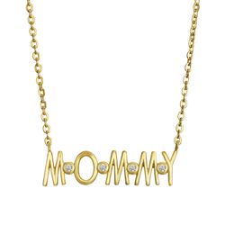 Colgante Plata Dorada Mujer 23mm COZ0350DO Palabra MOMMY Circonitas