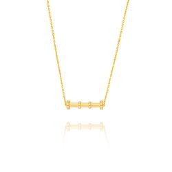 Colgante Plata Dorada Mujer 24mm COZ0392DO Barra Circonitas