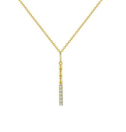 Colgante Plata Dorada Mujer 35mm COZ0359DO Barra Circonitas