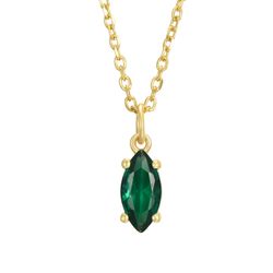 Colgante Plata Dorada Mujer 5,5mm COZ0338DOZV Circonita Verde