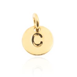 Colgante Plata Dorada Mujer 8mm CH00065DOC Letra C