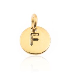 Colgante Plata Dorada Mujer 8mm CH00065DOF Letra F
