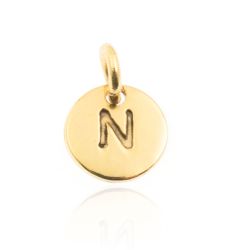 Colgante Plata Dorada Mujer 8mm CH00065DON Letra N