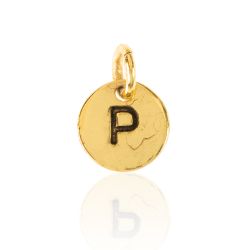 Colgante Plata Dorada Mujer 8mm CH00065DOP Letra P