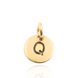 Colgante Plata Dorada Mujer 8mm CH00065DOQ Letra Q