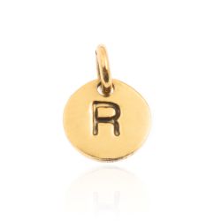 Colgante Plata Dorada Mujer 8mm CH00065DOR Letra R