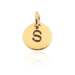 Colgante Plata Dorada Mujer 8mm CH00065DOS Letra S
