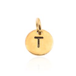 Colgante Plata Dorada Mujer 8mm CH00065DOT Letra T