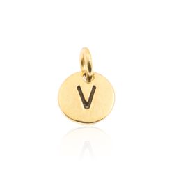 Colgante Plata Dorada Mujer 8mm CH00065DOV Letra V