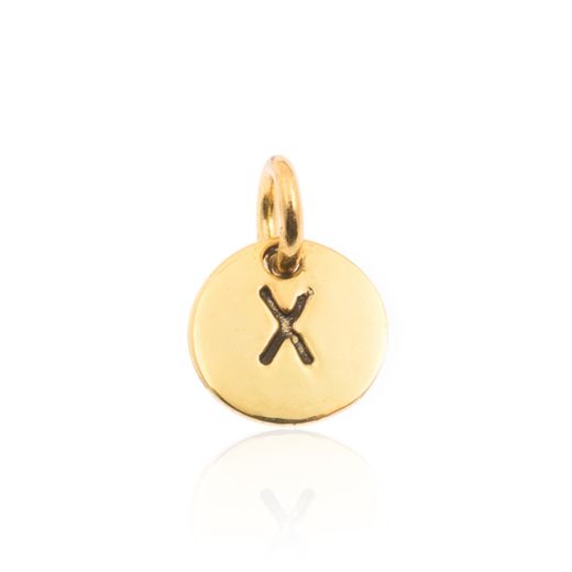 Colgante Plata Dorada Mujer 8mm CH00065DOX Letra X