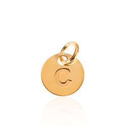Colgante Plata Dorada Mujer 8mm CH00202DOC Letra C