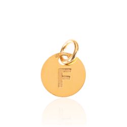 Colgante Plata Dorada Mujer 8mm CH00202DOF Letra F