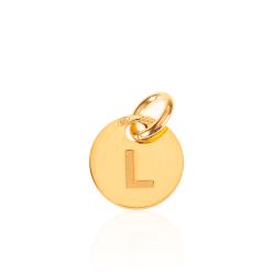 Colgante Plata Dorada Mujer 8mm CH00202DOL Letra L