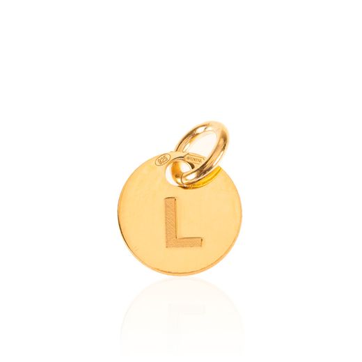 Colgante Plata Dorada Mujer 8mm CH00202DOL Letra L