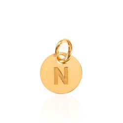 Colgante Plata Dorada Mujer 8mm CH00202DON Letra N