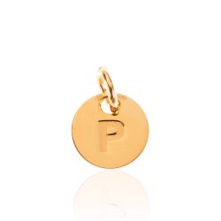 Colgante Plata Dorada Mujer 8mm CH00202DOP Letra P