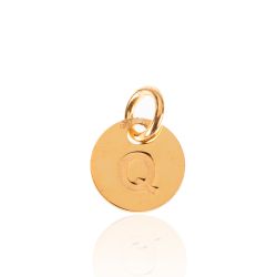 Colgante Plata Dorada Mujer 8mm CH00202DOQ Letra Q