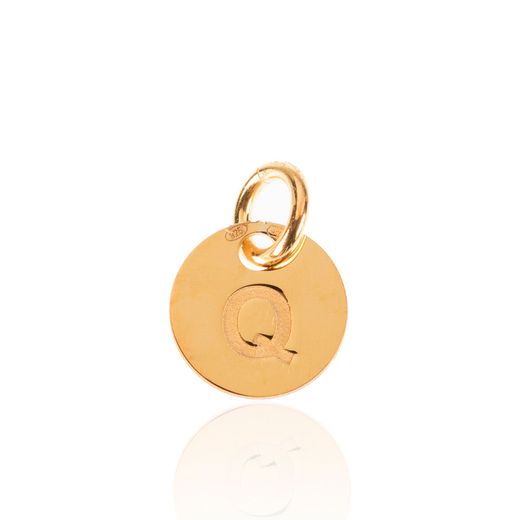 Colgante Plata Dorada Mujer 8mm CH00202DOQ Letra Q