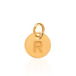 Colgante Plata Dorada Mujer 8mm CH00202DOR Letra R