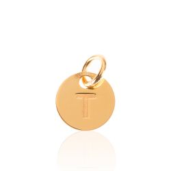 Colgante Plata Dorada Mujer 8mm CH00202DOT Letra T