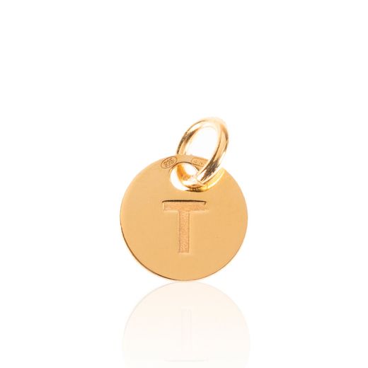 Colgante Plata Dorada Mujer 8mm CH00202DOT Letra T