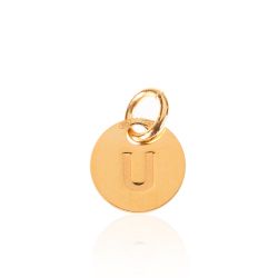 Colgante Plata Dorada Mujer 8mm CH00202DOU Letra U