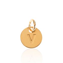 Colgante Plata Dorada Mujer 8mm CH00202DOV Letra V