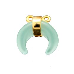 Colgante Plata Dorada Mujer CGM0001DOCA Cuerno Piedra Mineral Calcedonia