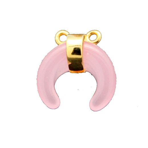 Colgante Plata Dorada Mujer CGM0001DOCR Cuerno Piedra Mineral Cuarzo Rosa