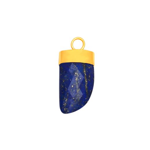 Colgante Plata Dorada Mujer CGM0013DOLP Cuerno Piedra Mineral Lapislázuli