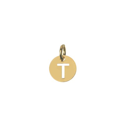 Colgante Plata Dorada Mujer CHL0244DOT Letra T 8mm