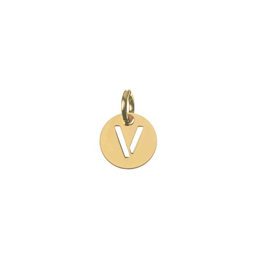 Colgante Plata Dorada Mujer CHL0244DOV Letra V 8mm