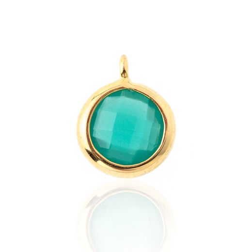 Colgante Plata Dorada Mujer CHM0004DOOV Piedra Mineral Onix Verde