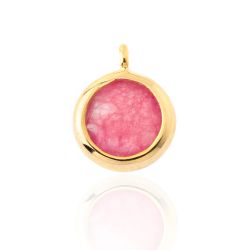 Colgante Plata Dorada Mujer CHM0004DORU Piedra Mineral Rubí