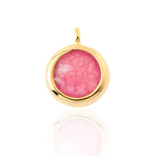 Colgante Plata Dorada Mujer CHM0004DORU Piedra Mineral Rubí