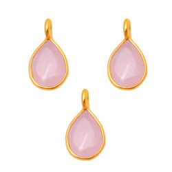 Colgante Plata Dorada Mujer CHM0005DOCR Piedras Minerales Cuarzo Rosa