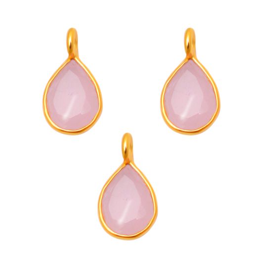 Colgante Plata Dorada Mujer CHM0005DOCR Piedras Minerales Cuarzo Rosa