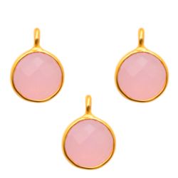 Colgante Plata Dorada Mujer CHM0007DOCR Piedra Mineral Cuarzo Rosa (1) Unidad