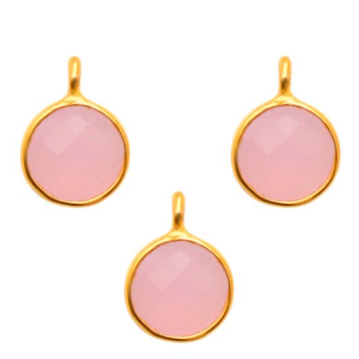 Colgante Plata Dorada Mujer CHM0007DOCR Piedra Mineral Cuarzo Rosa (1) Unidad