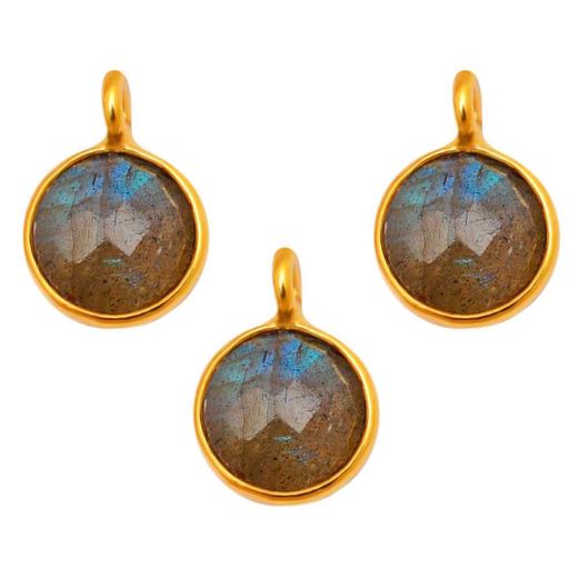 Colgante Plata Dorada Mujer CHM0007DOLA Piedra Mineral Labradorita (1) Unidad
