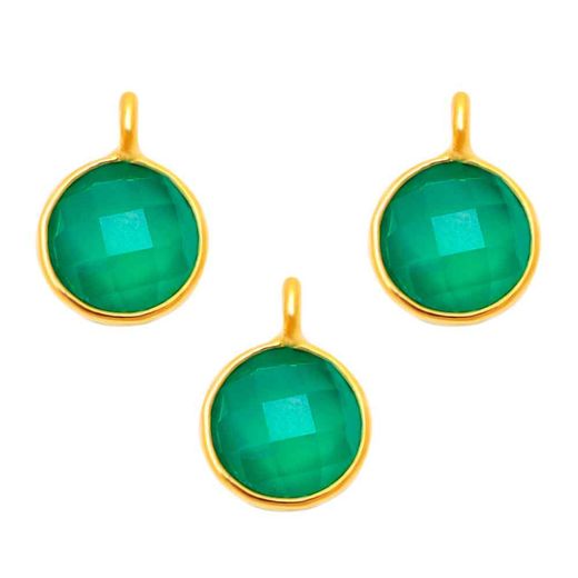 Colgante Plata Dorada Mujer CHM0007DOOV Piedra Mineral Onix Verde (1) Unidad