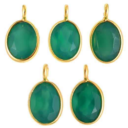 Colgante Plata Dorada Mujer CHM0008DOOV Piedra Mineral Onix Verde (1) Unidad
