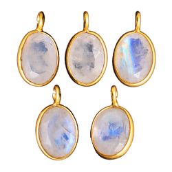 Colgante Plata Dorada Mujer CHM0008DOPL Piedra Mineral Piedra Luna (1) Unidad