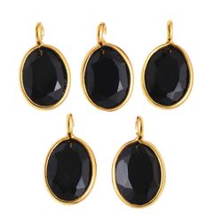 Colgante Plata Dorada Mujer CHM0009DOOX Piedra Mineral Onix Negro (1) Unidad