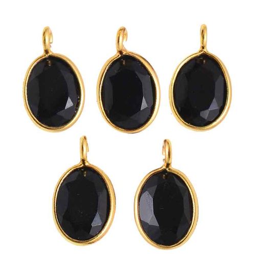 Colgante Plata Dorada Mujer CHM0009DOOX Piedra Mineral Onix Negro (1) Unidad