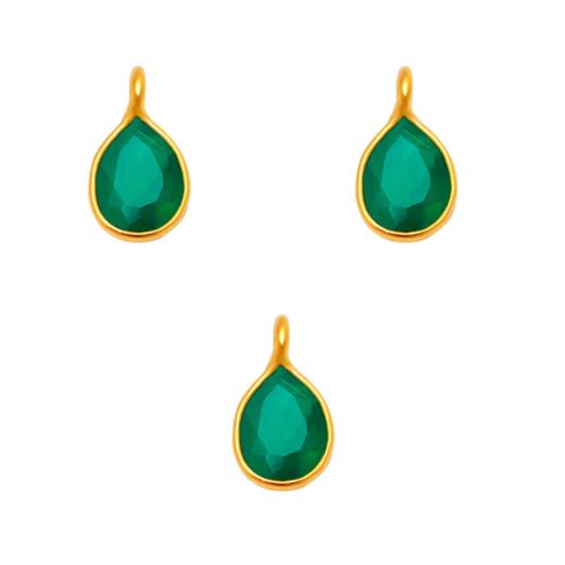 Colgante Plata Dorada Mujer CHM0012DOOV Piedras Minerales Onix Verde (1) Unidad