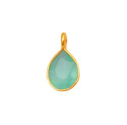 Colgante Plata Dorada Mujer CHM0013DOCA Piedras Minerales Calcedonia