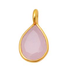 Colgante Plata Dorada Mujer CHM0013DOCR Piedras Minerales Cuarzo Rosa